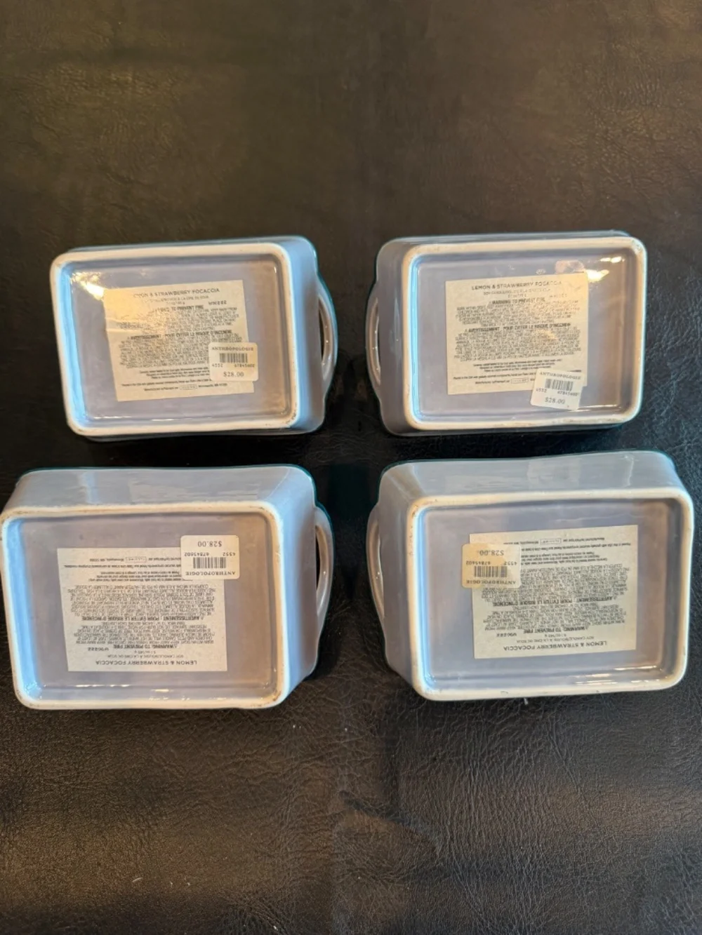 Anthropologie Illume Reusable Bread Pan Candle Set of 4